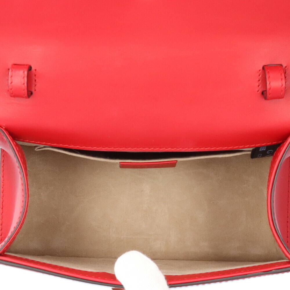 Gucci Sylvie Shoulder Bag Leather Red Mini - Picture 5 of 7